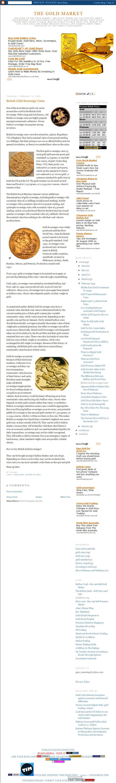 The Gold Market the-gold-market.blogspot.com Gold Sovereigns Page